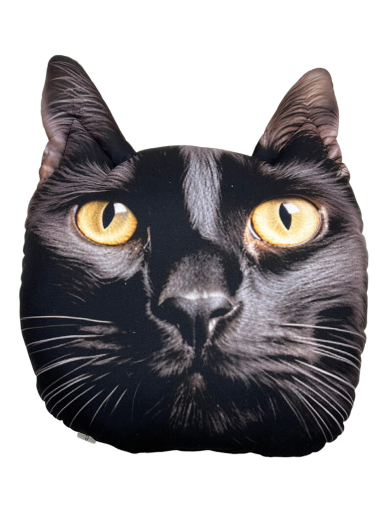 Czarny kot Poduszka 3D