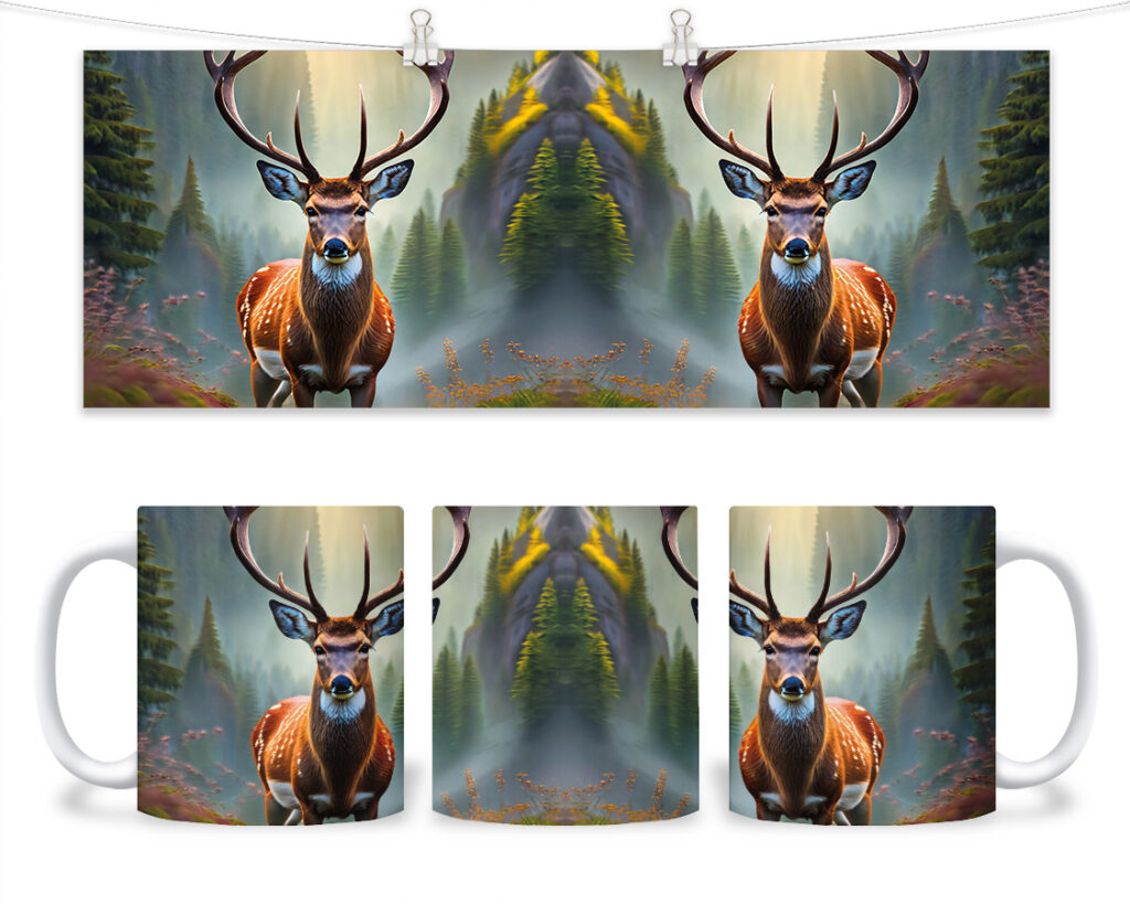 Kubek - 134 - Jeleń w lesie