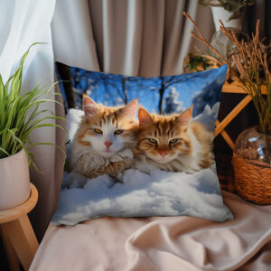 P10 - Poduszka - Koty śpiące w śniegu 1