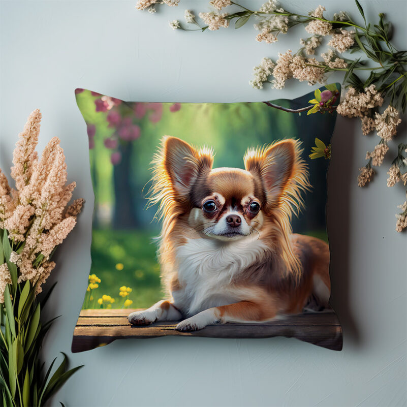 P78 - Poduszka - Chihuahua na deskach (przodem) 2