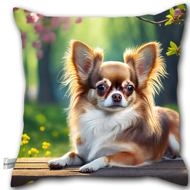 P78 - Poduszka - Chihuahua na deskach (przodem)