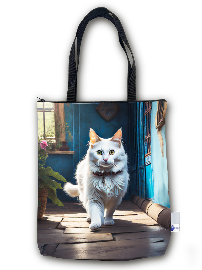 TP02 - Torba PREMIUM - Biały kot w pokoju