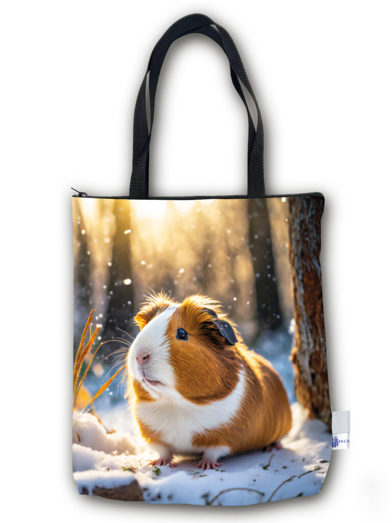 TP024 - Torba PREMIUM - Świnka morska na zimowym tle (bokiem)