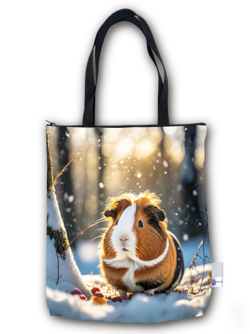 TP025 - Torba PREMIUM - Świnka morska na zimowym tle (przodem)