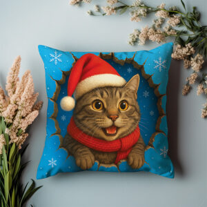 Święta Bożego Narodzenia - Poduszka - Kot
