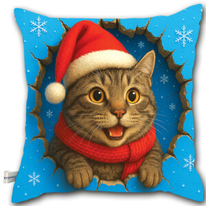 Święta Bożego Narodzenia - Poduszka - Kot