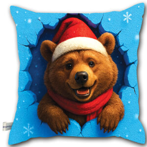 Święta Bożego Narodzenia - Poduszka - Niedźwiedź