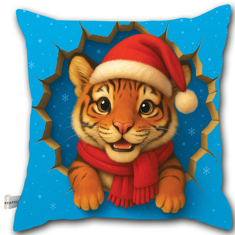 Święta Bożego Narodzenia - Poduszka - Tygrys