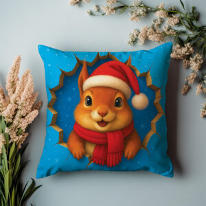 Święta Bożego Narodzenia - Poduszka - Wiewiórka