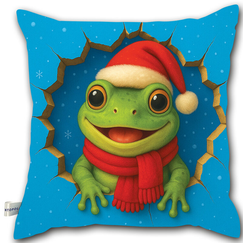 Święta Bożego Narodzenia - Poduszka - Żaba